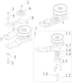 Variable Speed Pulley Diagram and Parts List for 13AM77SSA00 2023 Yard Machines Lawn Tractor